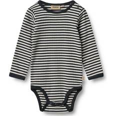 Wheat Långärmad Body Berti - Navy Rib Stripe