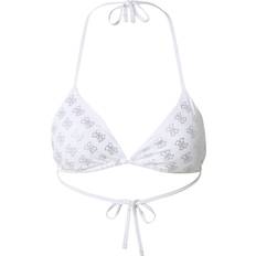 Guess Bikini Tops Guess 4G Logo Triangle Bikini Top - White