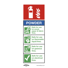Fire Extinguishers Worksafe Sealey SS52P1 Safety Sign Powder Fire Extinguisher