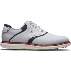 Red Golf Shoes FootJoy FJ Traditions Golf Shoes - White/Navy/Red