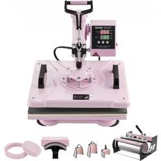 VEVOR Heat Press Machine 12x15 in 8 in 1 with 30oz Tumbler Press T-Shirts Pink