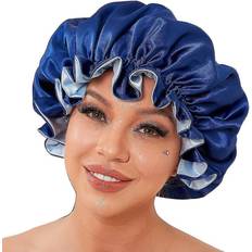 Blue Bonnets Wejoy Large Satin Hair Bonnet Blue