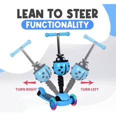 Trendi Switch 5 in 1 Scooter Foldable Adjustable Height 3 Wheel Boys Girls Blue