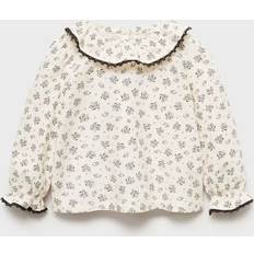 Beige Blouses & Tunics Children's Clothing Mango Kids' Morti Floral Ruffle Neck Blouse - Light Beige