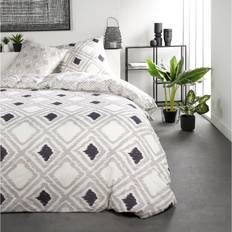 Textiles Today Parure Coton 2 Personnes Imprimé 220 x 240 cm Linge de Lit Beige