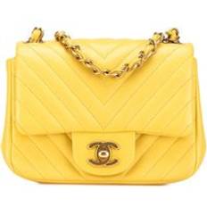 Chanel Handbags Chanel Preloved Mini Chevron Flap Bag - Yellow