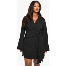 Boohoo Dresses boohoo Womens Plus Tie Waist Tailored Blazer Dress - Black