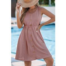 Cupshe Sleeveless Scoop Neck Mini Jersey Dress - Pink