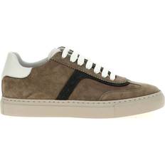 Brunello Cucinelli Beaded Suede T-Toe Sneakers - White