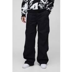 boohooMAN Tall Ruched Baggy Fit Jeans - Black