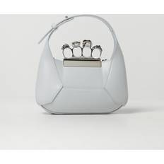 Alexander McQueen Jeweled Bag In Grained Leather - Grey