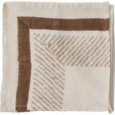 Enfärgade Tygservetter Tell Me More Ella Servett 50x50 cm Brun Tygservett Brun, Vit (50x50cm)