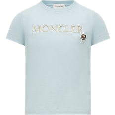 Turquoise T-shirts Children's Clothing Moncler Kids Embroidered Logo Cotton T-Shirt - Turquoise