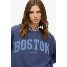 Natural - Sweatshirts Jumpers Superdry Athletic Essentials Relaxed Crew Sweatshirt - Mariner Navy