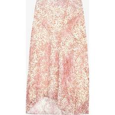 Velvet Skirts Isabel Marant Lisanne High-Rise Printed Flared Skirt - Light Red/Ecru