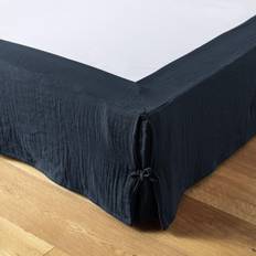 Cache Sommiers 140x190 cm Gaze de Coton Uni 140x190 cm Bleu Cache Sommier Bleu