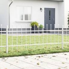 Hvid - Stål Hegn vidaXL Havehegn med Spydtop Hvid 13.6 x 0.6 m Stål