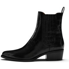 Sko Isabel Bernard Amandine Croco Leather Boots - Black