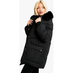 Boohoo Down Coats & Padded Coats boohoo Womens Faux Fur Hooded Parka - Black