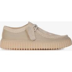 Clarks 46 Sneakers Clarks Torhill Lo Lædersko Fast Ruskind Blonder - Beige