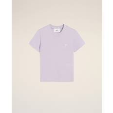 Ami Paris Cotton Cropped T-Shirt - Purple