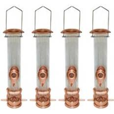 Selections Copper Style Hanging Bird Seed Feeder Set of 4
