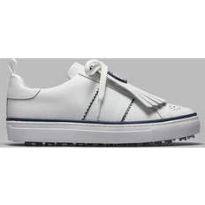 G/Fore Women's Durf Saddle Stripe Leather Kiltie Golf Shoe - Snow/Twilight
