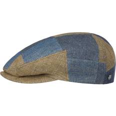 Lierys Patchwork Driver Flat Cap - Blue/Beige