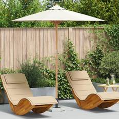 Trädgård & Utemiljö vidaXL Trädgårdsparasol Grädde Vit 217x230 cm Bambu