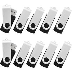 Memory Cards & USB Flash Drives Wejoy 8GB USB Flash Drive 10 Pack USB2.0 Swivel Flash Drive Black