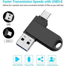 Memory Cards & USB Flash Drives Wejoy USB-C Flash Drive 64GB 2 In 1