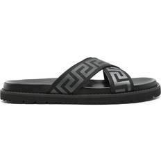 Fabric Slides Versace Greca Slides - Men - Black