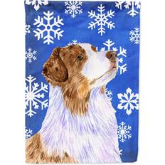 Garden & Outdoor Environment Caroline's Treasures Australian Shepherd Winter Snowflakes Holiday Flag Canvas Large Multicolor