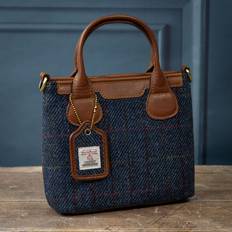 Ashwood Handbags Small Tweed Grab Bag - Tan/Navy