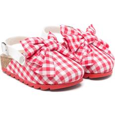 White Slippers Monnalisa Gingham-Check Slippers - Kids - Red