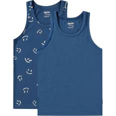 Molo Piger Toppe Molo Jayden 2-Pack Tank Top Happy Best - Marine Blå