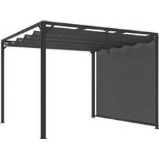 Outsunny pergola retractable canopy 3x3 m OutSunny Garden Pergola 3 x 3 m with Retractable Roof Canopy and Roller Shade