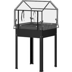 OutSunny Mini Växthus Med Dräneringshål 60 x 60 x 120 cm Svart