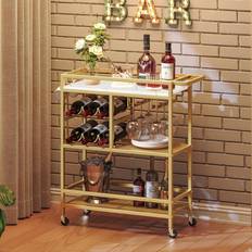 Bar Cart 3-Tier Serving Cart with Wheels
