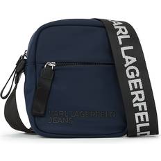 Karl Lagerfeld Logo Nylon Crossbody Bag Man - Dark Slate