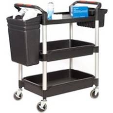 Furniture Dollys Proplaz Plus Trolley 3 Trays with Buckets Swivel Castors Black Silver