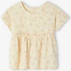 Organic Cotton Blouses & Tunics Children's Clothing Vertbaudet Printed Cotton Gauze Blouse - Vanilla