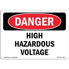 Grey Workplace Signs SignMission OSHA Danger Sign 12 x 18 in High Hazardous Voltage