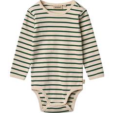 S Bodyer Børnetøj Wheat Langærmet Body Berti - Green Stripe