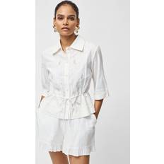 Shirts French Connection Barnet Cotton Striped Embroidered Shirt - White