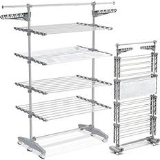 Large 4 Tier Clothes Airer Laundry Drying Rack - Stainless Steel