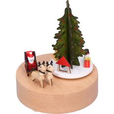 Tygleksaker Speldosor Cosy@home Wooden Music Box Christmas Deer Cart