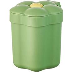 Desktop Trash Bin with Lid Flower Shape Small Garbage Can Large Opening Storage Paper Basket Green