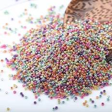 Shein 16g/pack 2mm Electroplating Mix Color Glass Seed Bead DIY Jewelry Accessory