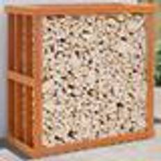 Chimeneas vidaXL Soporte Leña De Exterior Madera Pino Marrón Cera 109 x 52 x 106 cm